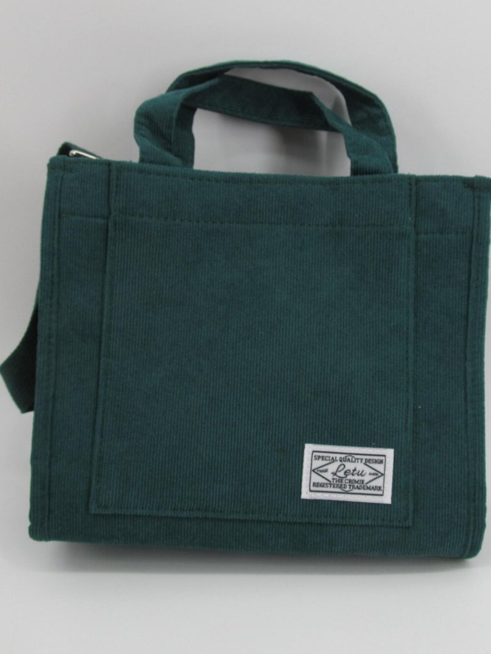 LETU Green Corduroy Tote Bag Adjustable Shoulder Strap Carry Strap Bag